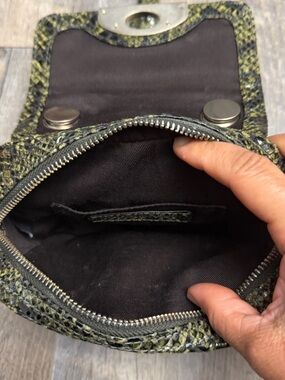 Banana Republic Green Snake-Print Crossbody Bag